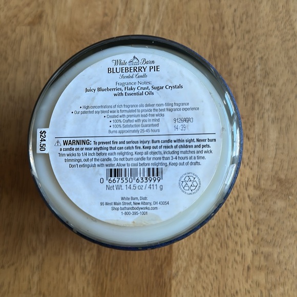 Bath & Bodyworks Blueberry Pie 3 Wick Candle - Picture 3 of 3